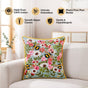 Bee Garden Embroidered Cotton Cushion Cover 40x40cm