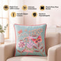 Butterfly Haven Embroidered Cotton Cushion Cover 40x40cm