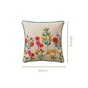 Meadow Blooms Embroidered Cotton Cushion Cover 40x40cm