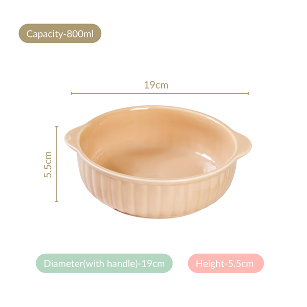 Modern Ribbed Casserole Dishes For Serving Set Of 2 800ml