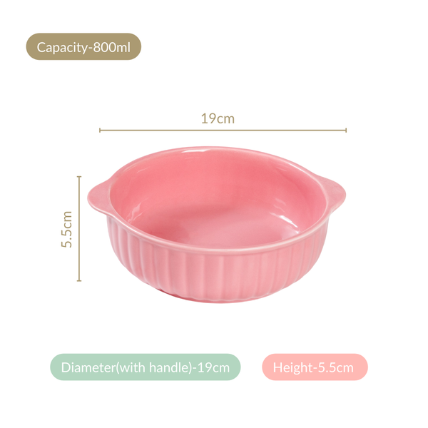 Set Of 2 Reeded Serving Dishes 800ml