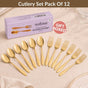 Gold PVD Coated Cutlery Set Of 12