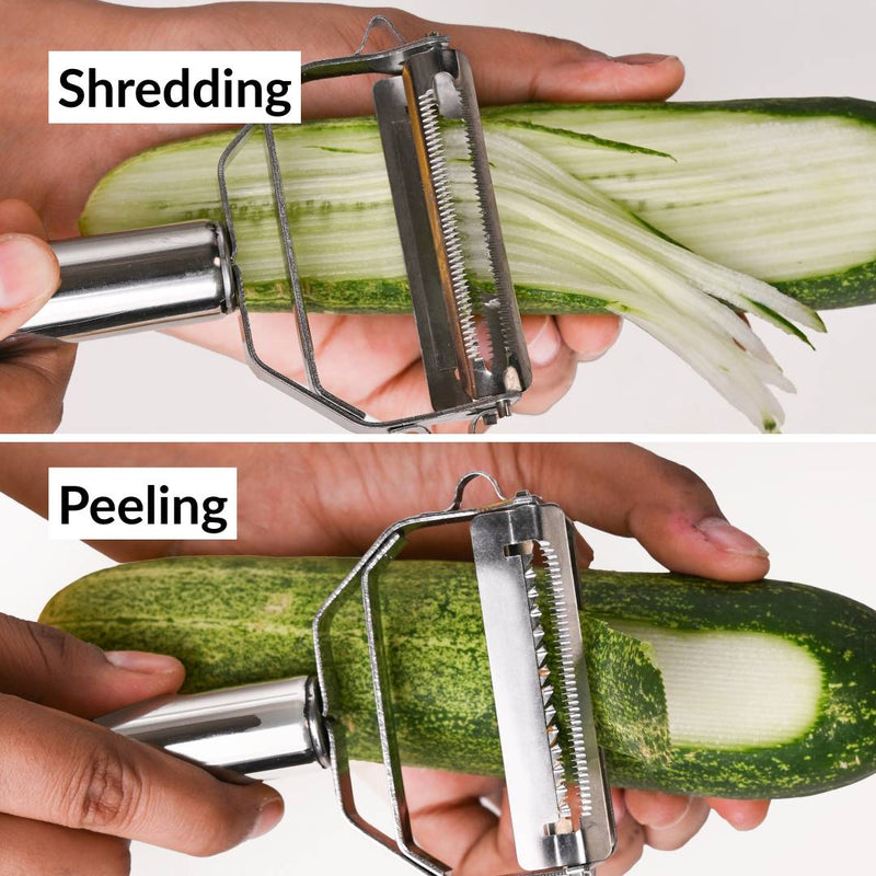 2 In 1 Stainless Steel Julienne Peeler