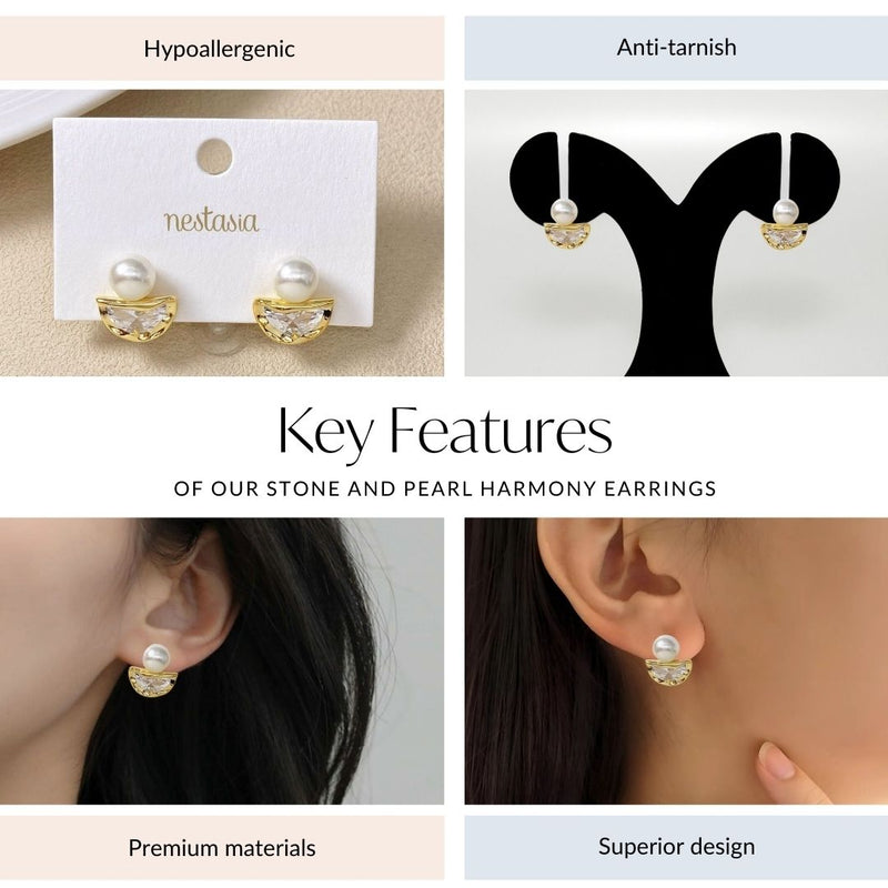 Stone And Pearl Harmony Earrings