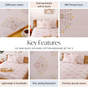 Ultra Soft Daisy 180 TC Pure Cotton Bedding Set Of 3 King Size 275x275 cm