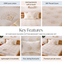 Daisy Pure Cotton Bedsheet And Pillowcase Set Ultra Soft 180 TC King Size 275x275 cm