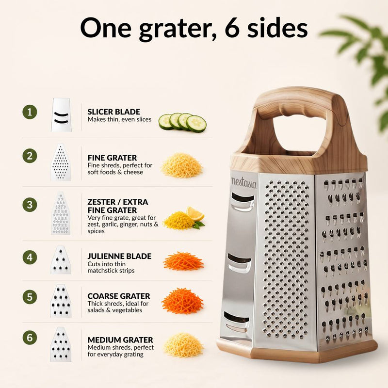 Stainless Steel 6 Sided Grater