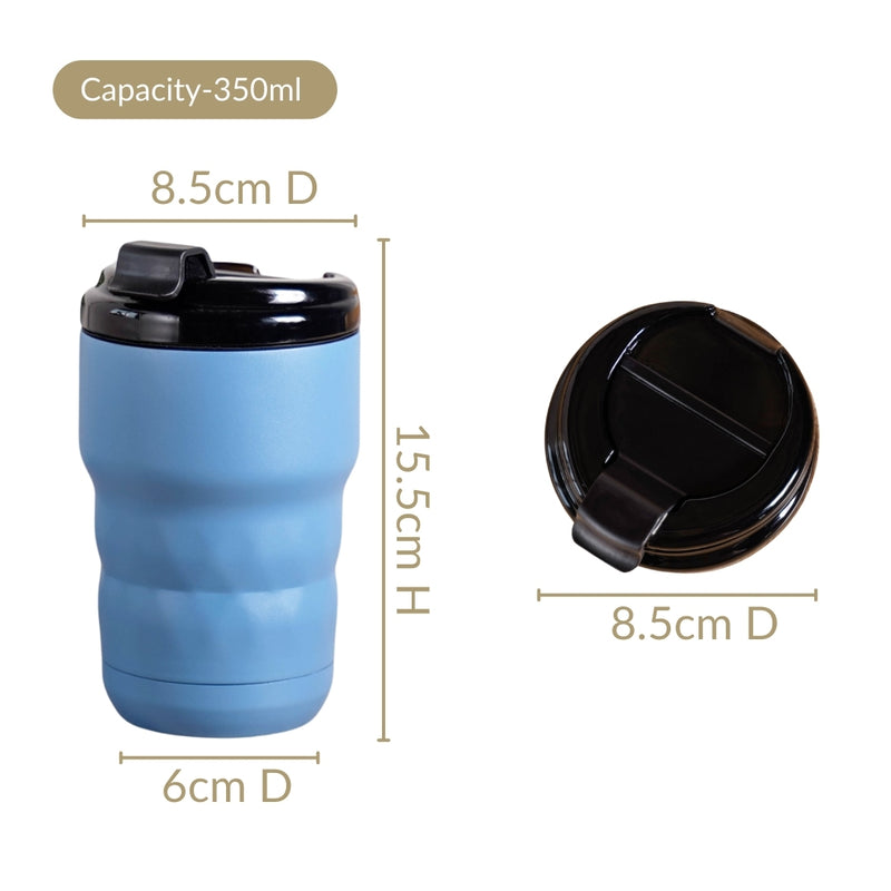 Brewster Easy Sip Copper Insulated Travel Mug Azure Blue 350ml
