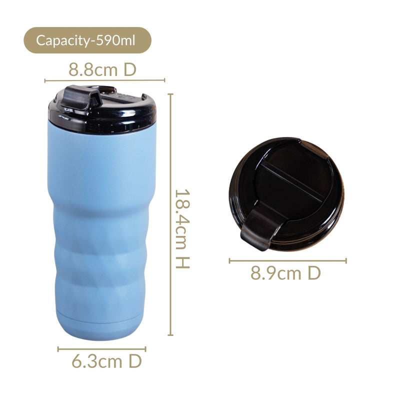 Brewster Grande Leakproof Copper Insulated Travel Bottle Azure Blue 590ml