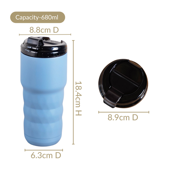 Brewster Grande Leakproof Copper Insulated Travel Bottle Azure Blue 680ml