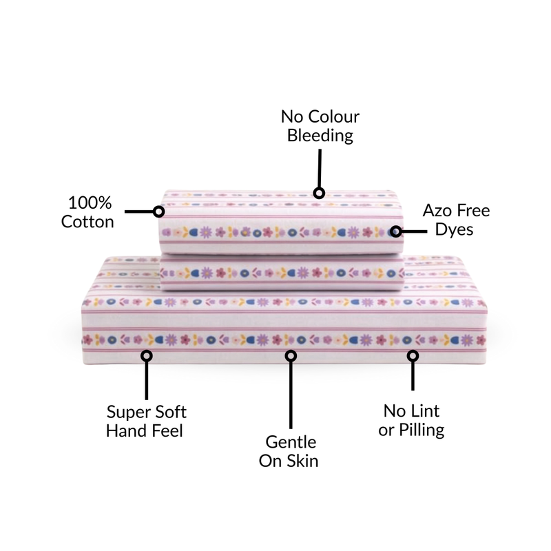 Floral Retreat Pure Cotton King Size Bedding Set 275x275cm