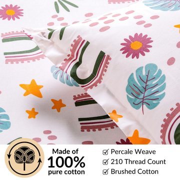 Starry Meadow Pastel Cotton King Size Bedding Set 275x275cm