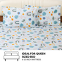 Rainbow Meadow Pure Cotton Queen Size Bedding Set 254x229cm