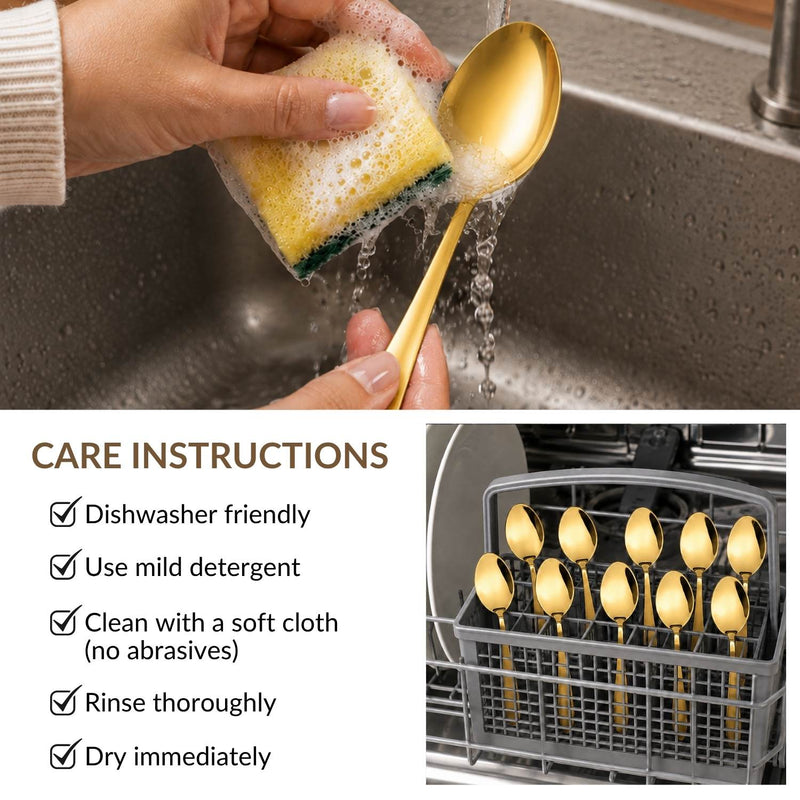 Gold PVD Coated Spoon Set Of 12