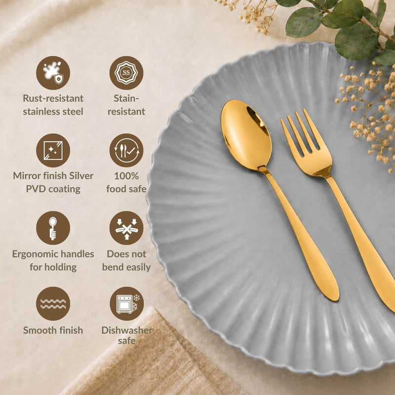 Gold PVD Coated Cutlery Set Of 12