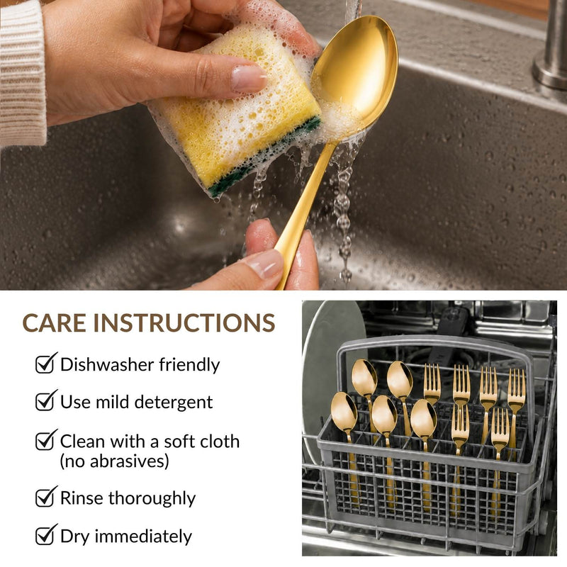 Gold PVD Coated Cutlery Set Of 12
