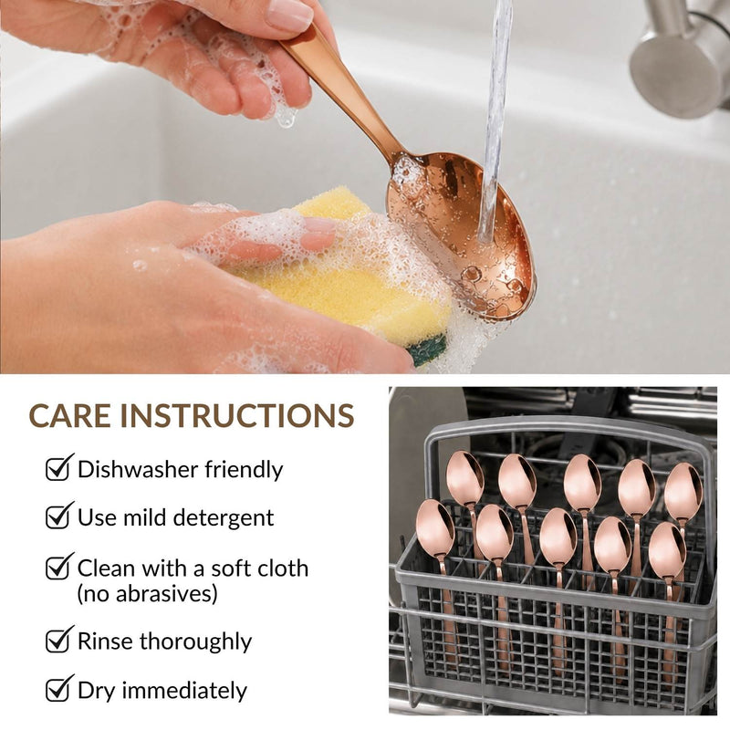 Rose Gold PVD Coated Spoon Set Of 12