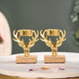 Set Of 2 Gold Stag Tea Light Candle Holder