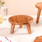 Wooden Stool Pedestal Serving Platter Set Of 2