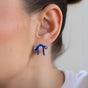 Abstract Bow Blue Stud