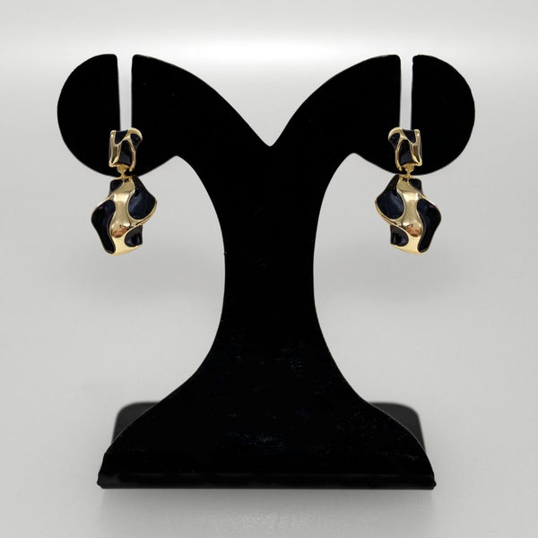 Black And Gold Abstract Danglers