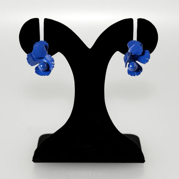 Abstract Flora Blue Studs