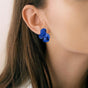 Abstract Flora Blue Studs