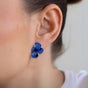 Abstract Flora Blue Studs