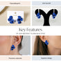 Abstract Flora Blue Studs