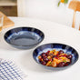 Abstract Ombre Blue Ceramic Salad Bowl Set Of 2 650ml