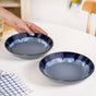 Abstract Ombre Blue Ceramic Salad Bowl Set Of 2 650ml
