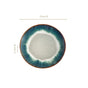 Abstract Ombre Green Ceramic Dessert Plate Set Of 4