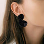 Abstract Black Dangler Earrings