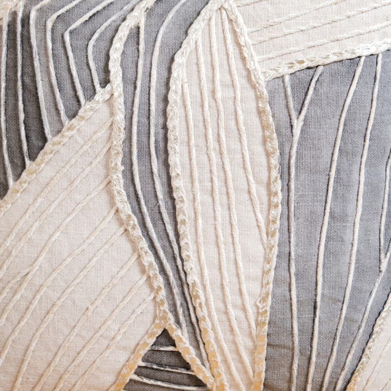 Artistic Handwoven Cushion Cover With Foil Print 15x15 Inch