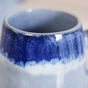 Abstract Ombre Blue Ceramic Coffee Mug Set Of 4 230ml