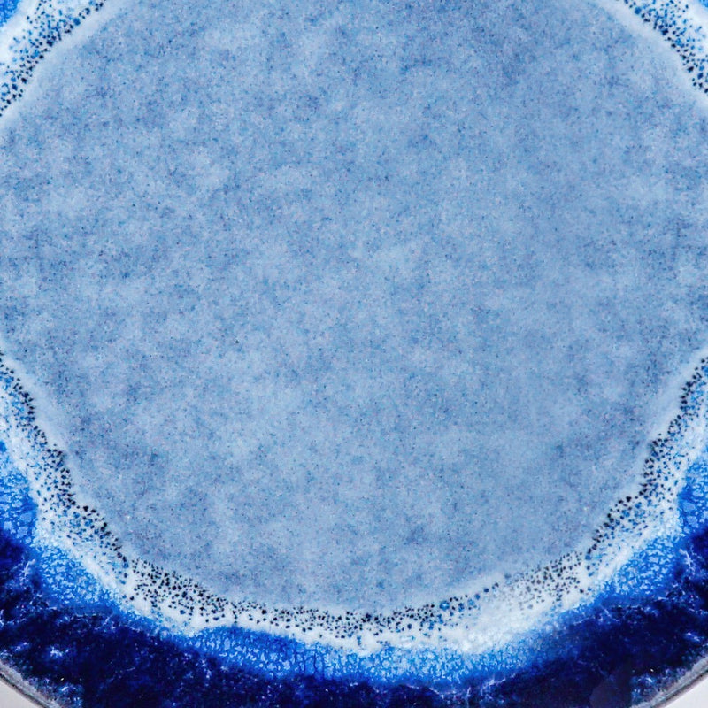 Abstract Ombre Blue Ceramic Dessert Plate Set Of 4 15cm