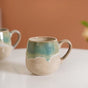 Abstract Ombre Green Ceramic Coffee Mug Set Of 4 230ml