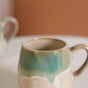 Abstract Ombre Green Ceramic Coffee Mug Set Of 4 230ml