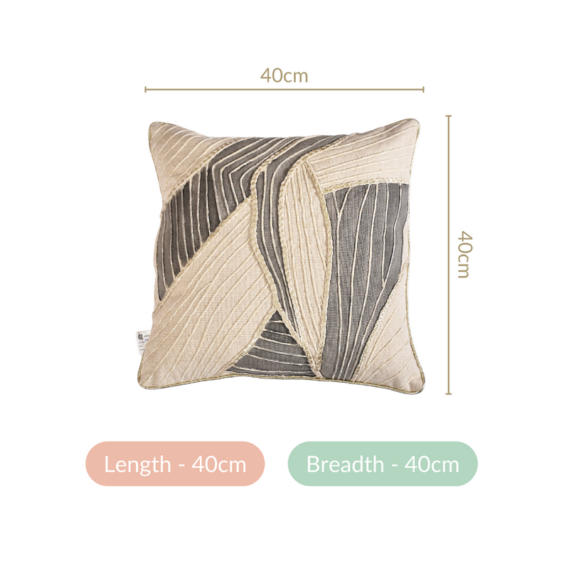 Artistic Handwoven Cushion Cover With Foil Print 15x15 Inch
