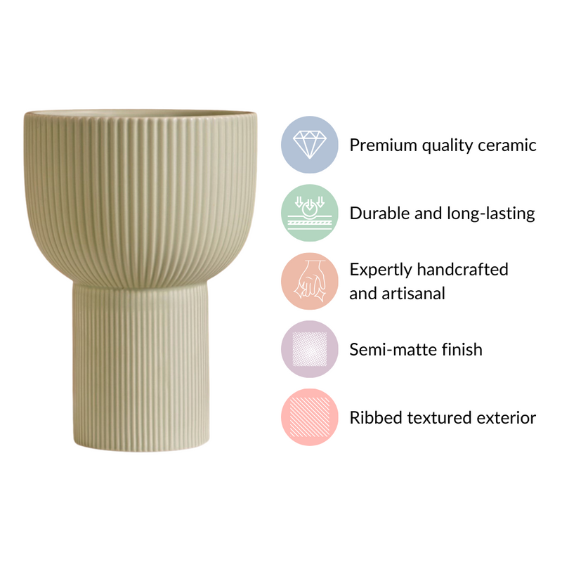 Sage Green Ceramic Pot For Flowers