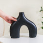 Black Abstract Vase- Flower vase, ceramic flower vase, black flower vase, modern flower vase, bud vases, decorative vases