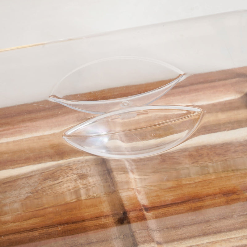 Acacia Bread Box With Transparent Cloche