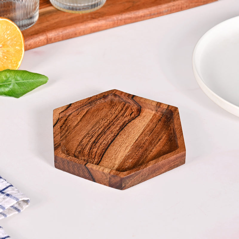 Acacia Honeycomb Wooden Platter