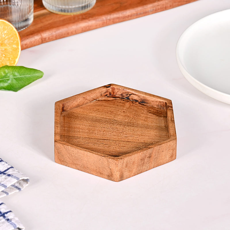 Acacia Honeycomb Wooden Platter