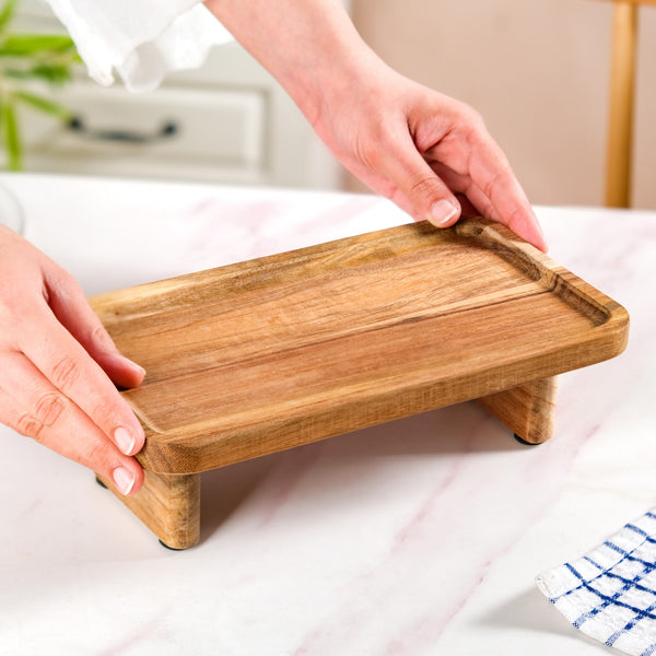 Versatile Wooden Riser Platter 10 Inch