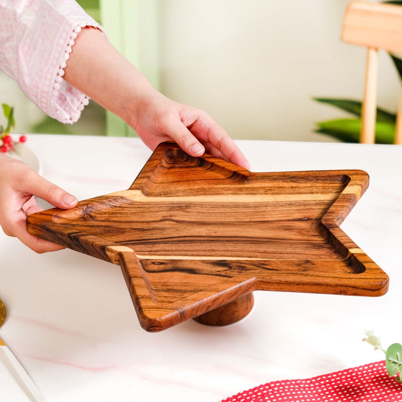 Acacia Star Dessert Riser