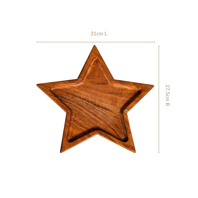 Acacia Wood Star Serving Platter