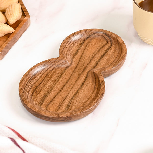 Acacia Wood Eight Shape Serving Platter 8 Inch