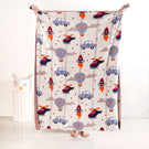 Adventure Travel Knitted Kids Cotton Throw Blanket 153x130cm