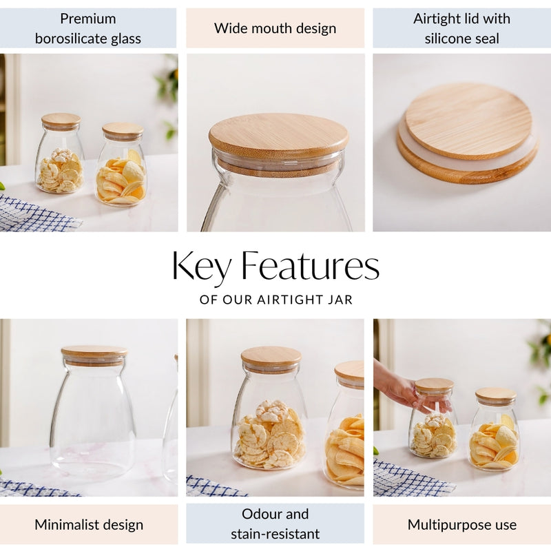 Airtight Jar Set For Dry Fruit Big 1100ml